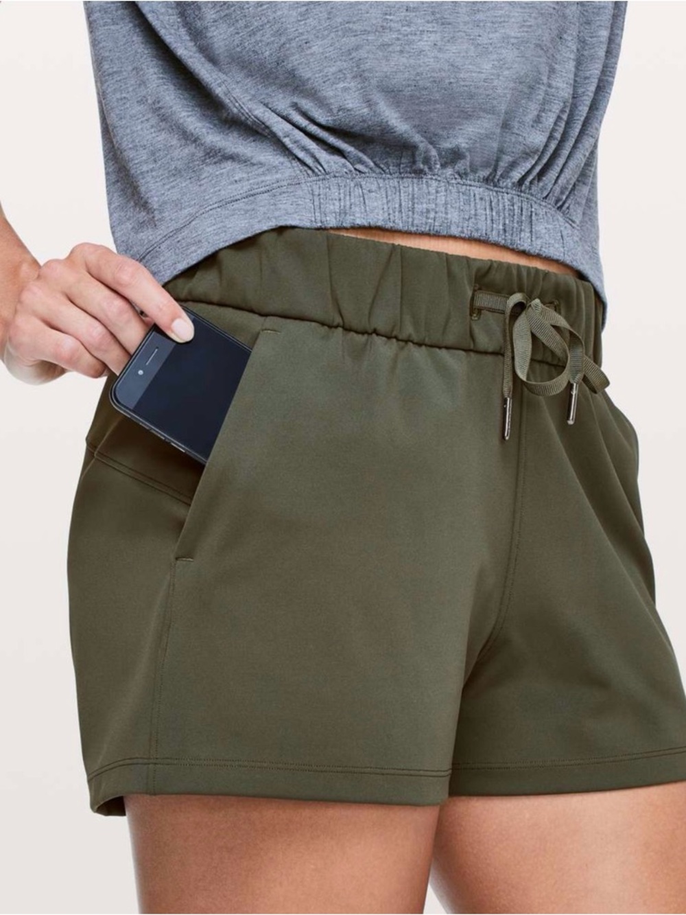 Lululemon Olive Green Women's Drawstring Active Shorts